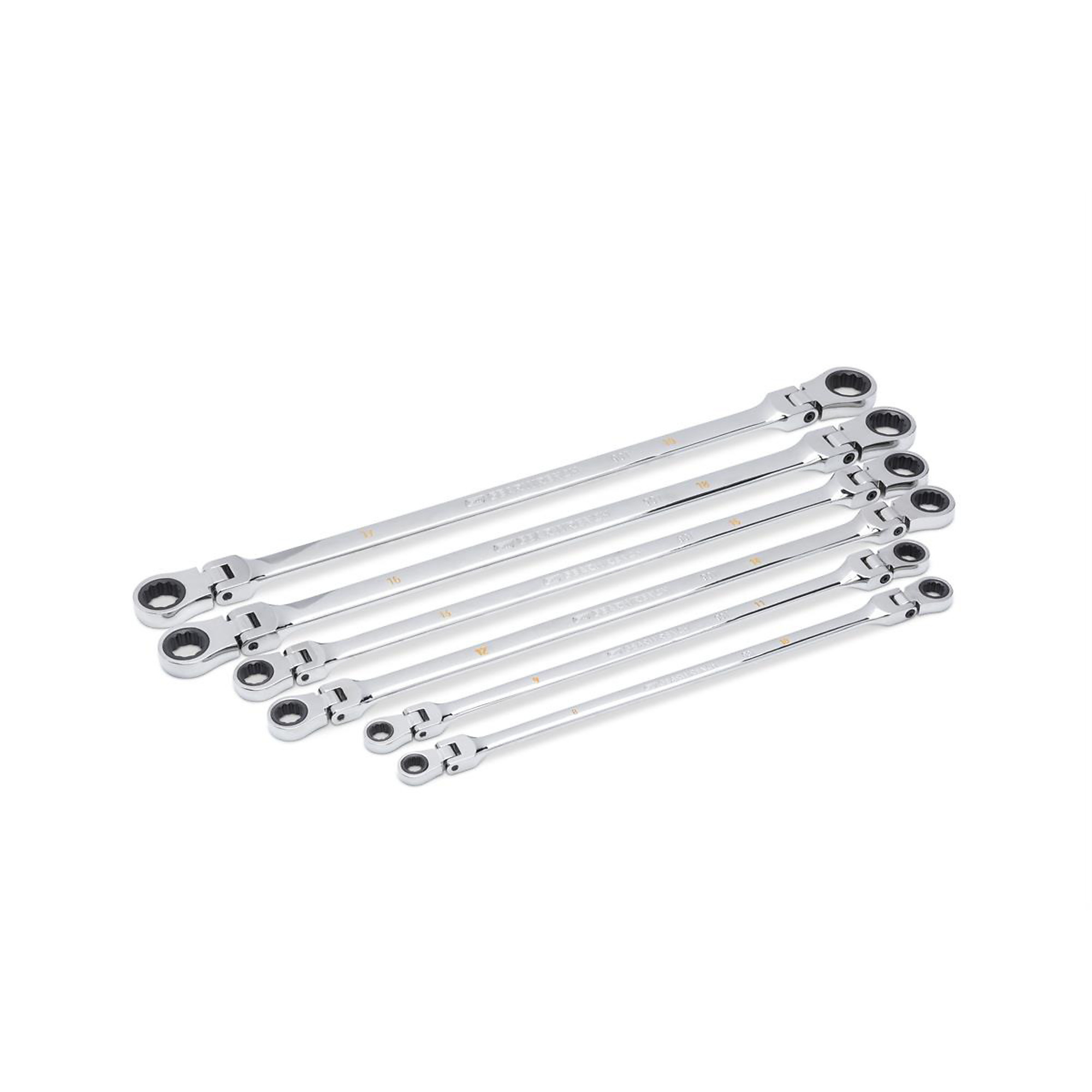 GearWrench 6-Piece 90-Tooth Metric GearBox Double Flex Ratcheting Wrench Set — 12-Point, 180° Flex Head, Model# KDT86830